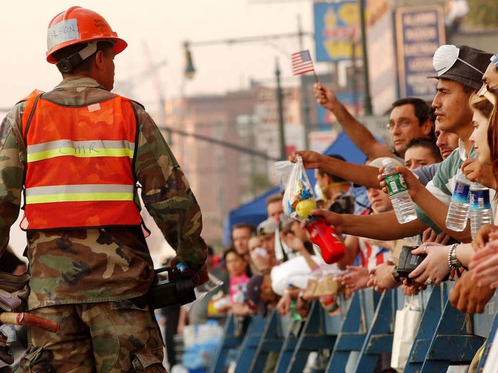 The city pulled together is a way that I had never witnessed before. People lined the streets to cheer on National Guard and rescue workers as they made their way into Manhattan and down to what became known as "Ground Zero."