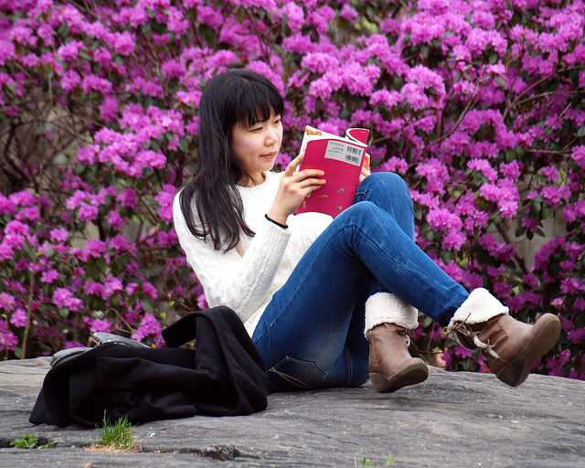 Reading a Book, Central Park, New York City