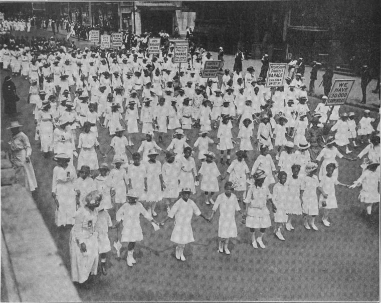 Old days in Harlem: Children in the Silent Protest Parade, 1917