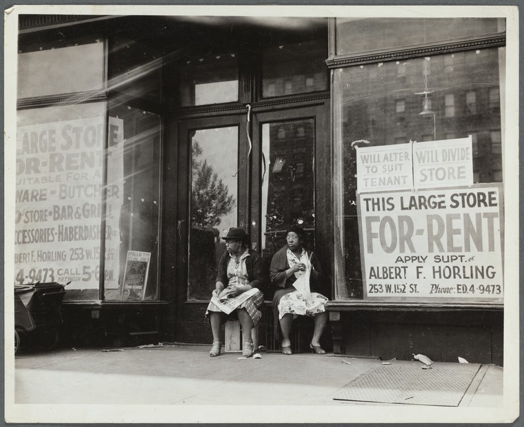Old days in Harlem: Sidewalk Sitters
