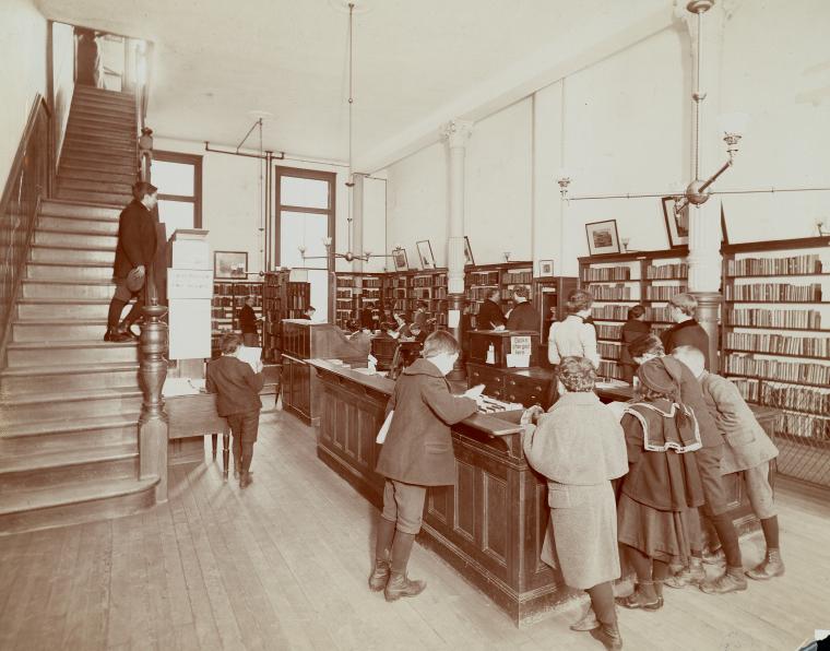 Old days in Harlem: NYPL, Harlem Branch,Children's Room.